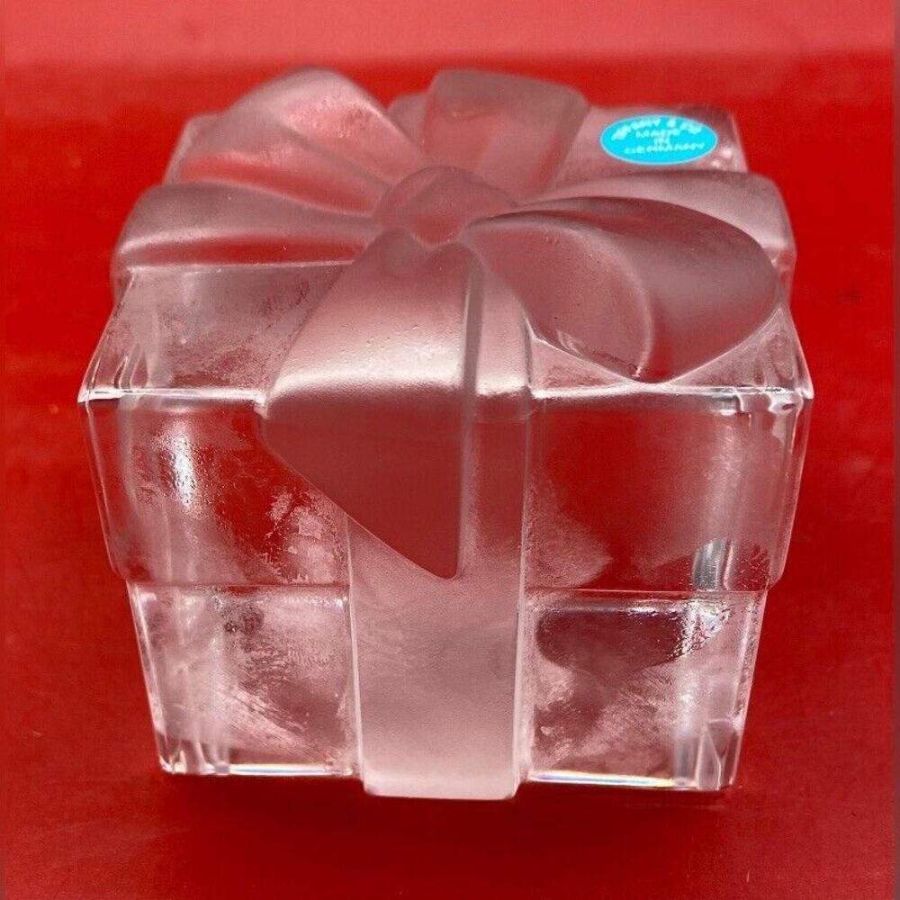 Tiffany & Co. Frosted Glass Gift Box with Pink Ribbon